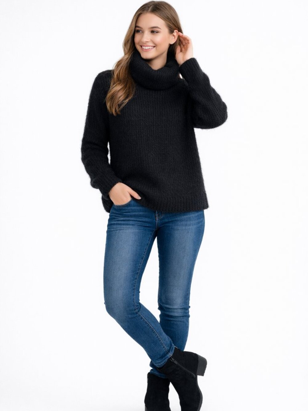 VINTAGE Ralph Lauren Mohair Turtleneck / Cowl Neck Sweater - Picture 3 of 11